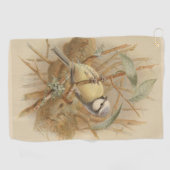 Vintage Bluetit-Illustration Golfhandtuch (Horizontal)