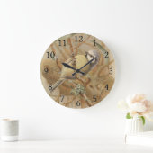 Vintage Bluetit-Illustration Große Wanduhr (Zuhause)