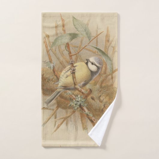 Vintage Bluetit-Illustration Handtuch (Handtuch)
