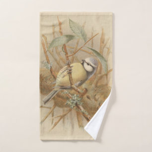 Vintage Bluetit-Illustration Handtuch