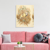 Vintage Bluetit-Illustration Leinwanddruck (Insitu (Wohnzimmer))