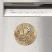 Vintage Bluetit-Illustration Magnet (In Situ (Geschirrspüler))