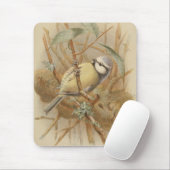 Vintage Bluetit-Illustration Mousepad (Mit Mouse)