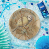 Vintage Bluetit-Illustration Pappteller (Party)