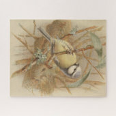 Vintage Bluetit-Illustration Puzzle (Horizontal)