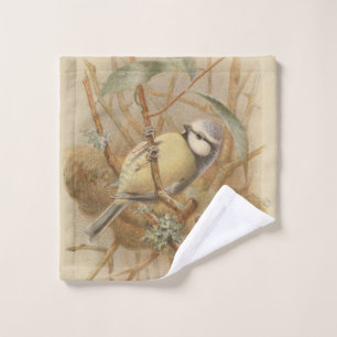 Vintage Bluetit-Illustration Waschlappen