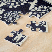 Vintage blühende Blume Stoffkunst Puzzle (Seite)