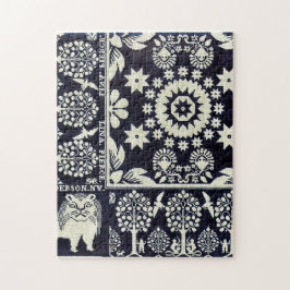 Vintage blühende Blume Stoffkunst Puzzle