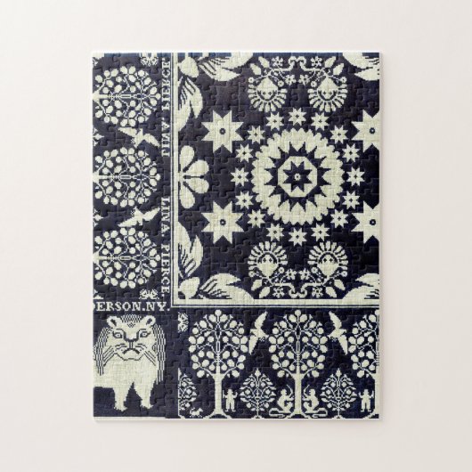 Vintage blühende Blume Stoffkunst Puzzle (Vertikal)