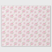 Vintage blühende Rose, klassisch polka-dot pink Geschenkpapier (Flach)