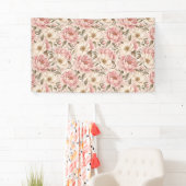Vintage blühendes Pfingstrosen-Muster Banner (Insitu)