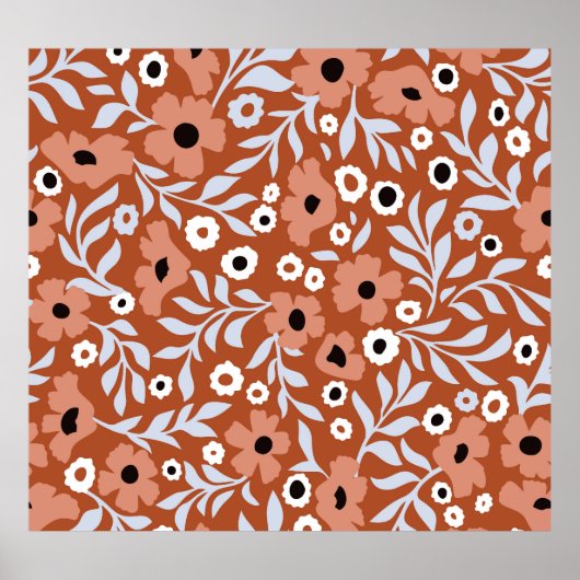 Vintage Blume: abstrakter Hintergrund. Poster (Vorne)
