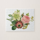 Vintage Blume, Anemone Rose Clematis von Redoute Puzzle (Horizontal)