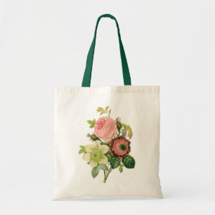 Vintage Blume, Anemone Rose Clematis von Redoute Tragetasche