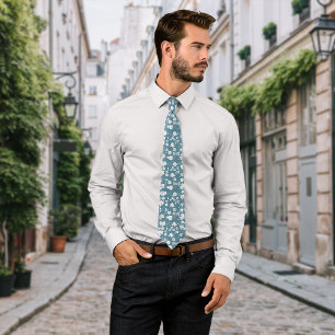 Vintage Blume Antik Blue Personalize Initial Krawatte