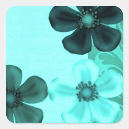 Vintage Blume Aquamarin Stickers (Vorderseite)