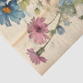 Vintage Blume auf Altpapier Decoupage Seidenpapier (Ausschnitt)