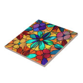 Vintage Blume aus Hartglas Fliese (Seite)