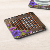 Vintage Blume aus Wellpappe Getränkeuntersetzer (Linke Seite)