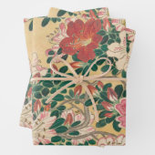 Vintage Blume Azalea Japanische Malerei Geschenkpapier Set (Beispiel)