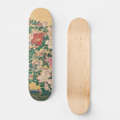 Vintage Blume Azalea Japanische Malerei Skateboard (Vorderseite)