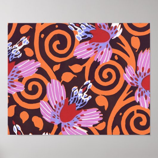 Vintage Blume B Kleine Poster (Vorne)