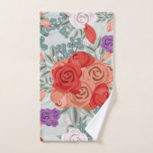 Vintage Blume Badhandtuch Set (Handtuch)