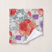 Vintage Blume Badhandtuch Set (Waschlappen)