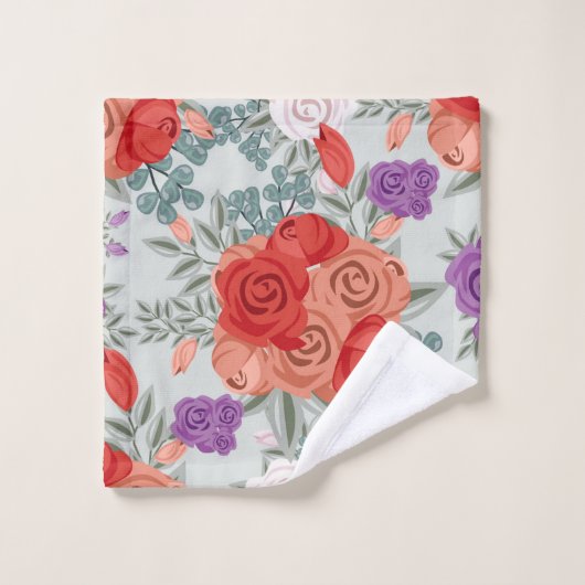 Vintage Blume Badhandtuch Set (Waschlappen)