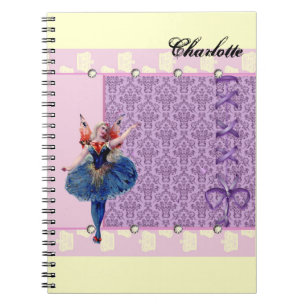 Vintage Blume Ballerina blass pink Notizblock