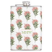 Vintage Blume benutzerdefinierte Monogramm-Flasche Flachmann (Vorderseite)