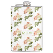 Vintage Blume benutzerdefinierte Monogramm-Flasche Flachmann (Vorderseite)