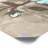 Vintage Blume blau, blumige Taube Poster (Ecke)