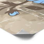 Vintage Blume Blaue Taube Blumengarnsträuße Poster (Ecke)