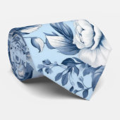 Vintage Blume Blauer Flor Krawatte (Gerollt)