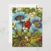 Vintage Blume "Blauer Flor" Postkarte (Vorne/Hinten)