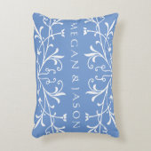 Vintage Blume Blühte Benutzerdefinierter Text und Zierkissen (Vorderseite(Vertikal))