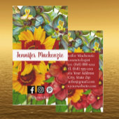 Vintage Blume Blumenbilder Sonnenblumen Visitenkarte