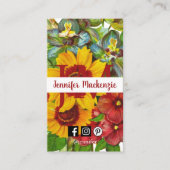 Vintage Blume Blumenbilder Sonnenblumen Visitenkarte (Vorderseite)