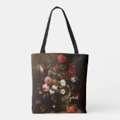 Vintage Blume Blumenstrauß Mit Monogramm Tasche (Rückseite)