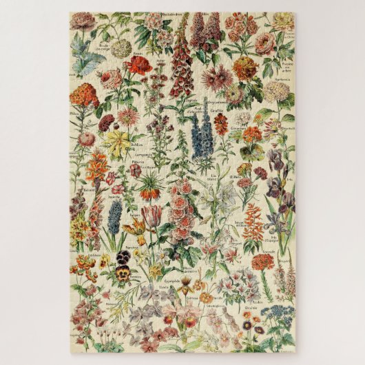 Vintage Blume Botanische Blumendiagramme Puzzle (Vertikal)
