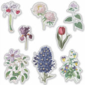 Vintage Blume Botanische Sammlung Aufkleber (Vorderseite)