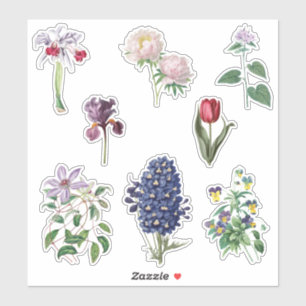 Vintage Blume Botanische Sammlung Aufkleber