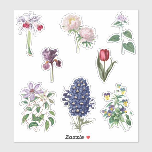 Vintage Blume Botanische Sammlung Aufkleber (Blatt)