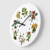 Vintage Blume Botany Große Wanduhr (Winkel)