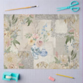 Vintage Blume Bouquet Blau und Weiß Seidenpapier (Basteln)