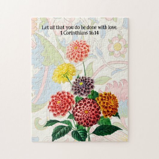 Vintage Blume Bouquet Faith Puzzle (Vertikal)
