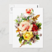 Vintage Blume Bouquet für Sie Postkarte (Vorne/Hinten)