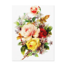 Vintage Blume Bouquet für Sie Postkarte