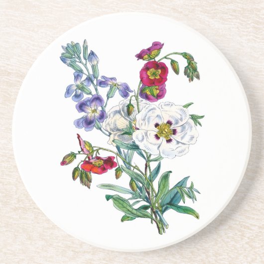 Vintage Blume Bouquet Getränkeuntersetzer (Vorne)